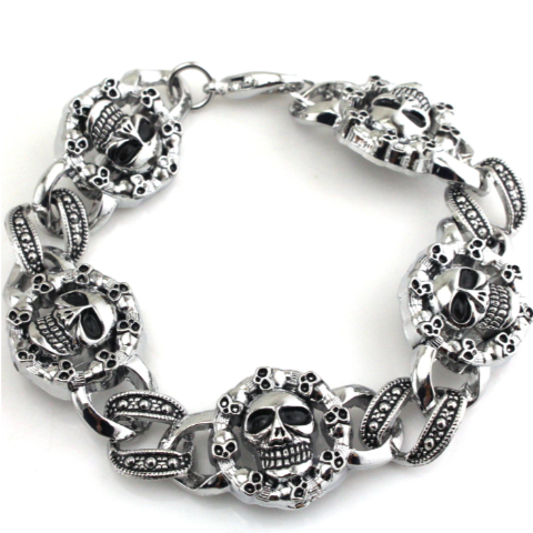 Pulsera de Acero Cabeza de Muerte
