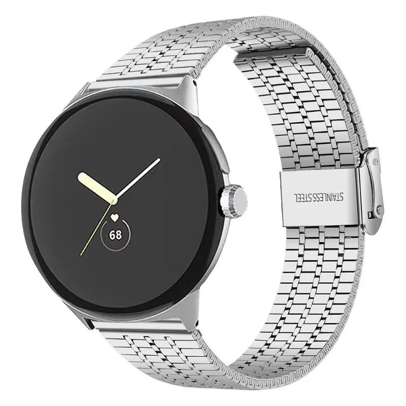 Pulsera de Acero Inoxidable Trenzado para Smartwatch Google Pixel Watch 1 y 2 plateada
