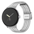 Pulsera de Acero Inoxidable Trenzado para Smartwatch Google Pixel Watch 1 y 2 plateada