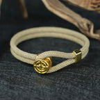 Pulsera de Cuerda con Brújula Náutica Rosa de los Vientos beige