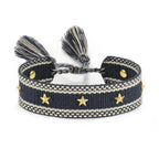 Pulsera de Cuerda con Estrellas para Hombre o Mujer negro