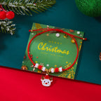 Pulsera de Cuerda con Colgante de Navidad reno rojo