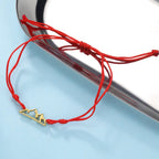 Pulsera de Cuerda con Colgante de Montaña para Mujer u Hombre rojo