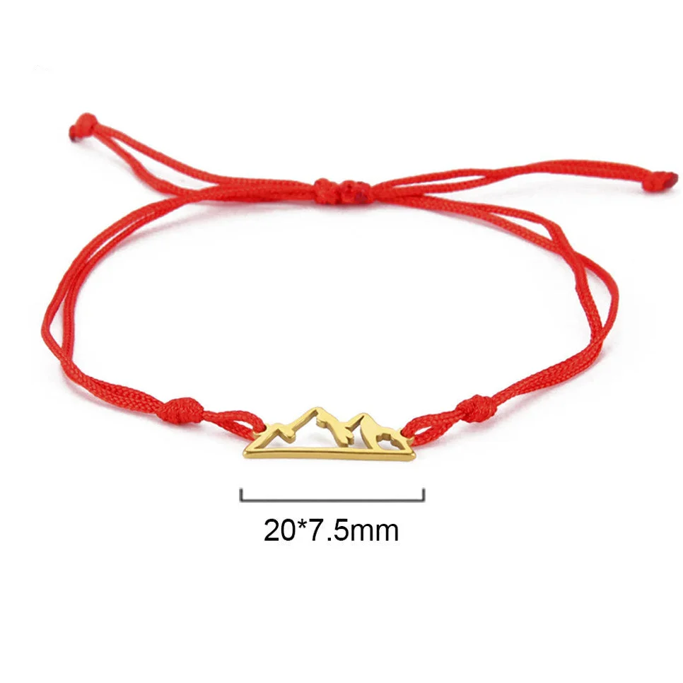 Pulsera de Cuerda con Colgante de Montaña para Mujer u Hombre