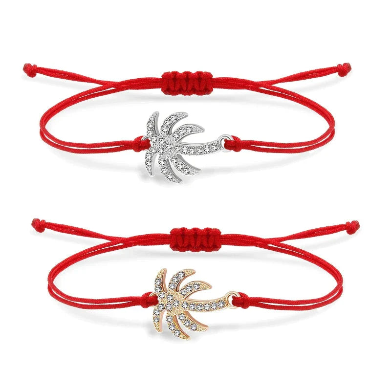 Pulsera de Cuerda Palma con Strass