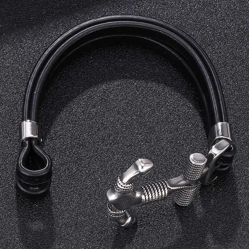 Pulsera de Cuero Ancla - el Invencible