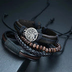 Pulsera de Cuero Árbol de la Vida Hombre