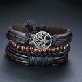 Pulsera de Cuero Árbol de la Vida Hombre