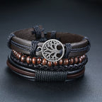 Pulsera de Cuero Árbol de la Vida Hombre