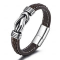 Bracelet en cuir avec noeud pour homme