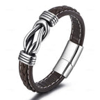 Bracelet en cuir avec noeud pour homme