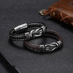 Bracelet en cuir avec noeud pour homme