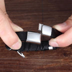 Pulsera de Cuero Cruz para Hombre