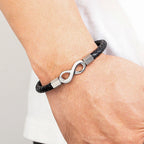 Pulsera de Cuero Hombre Infinito Moderno