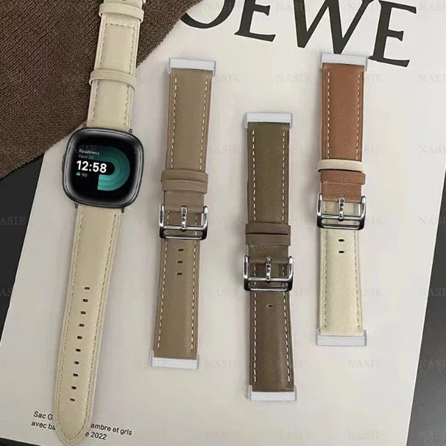 Correas de Cuero para Fitbit Versa 3 Versa 4 Sense 2