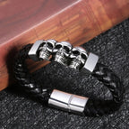Pulsera de Cuero con Calaveras