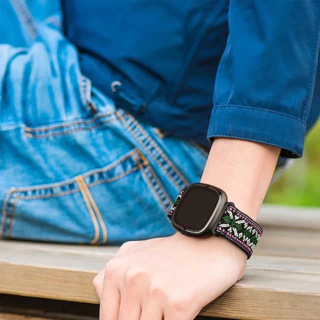 Correas Nylon Elástico para Fitbit Versa 3 Versa 4 Sense 2