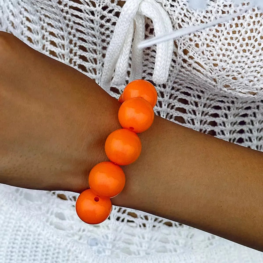 Pulsera de Cuentas de Colores para Mujer naranja