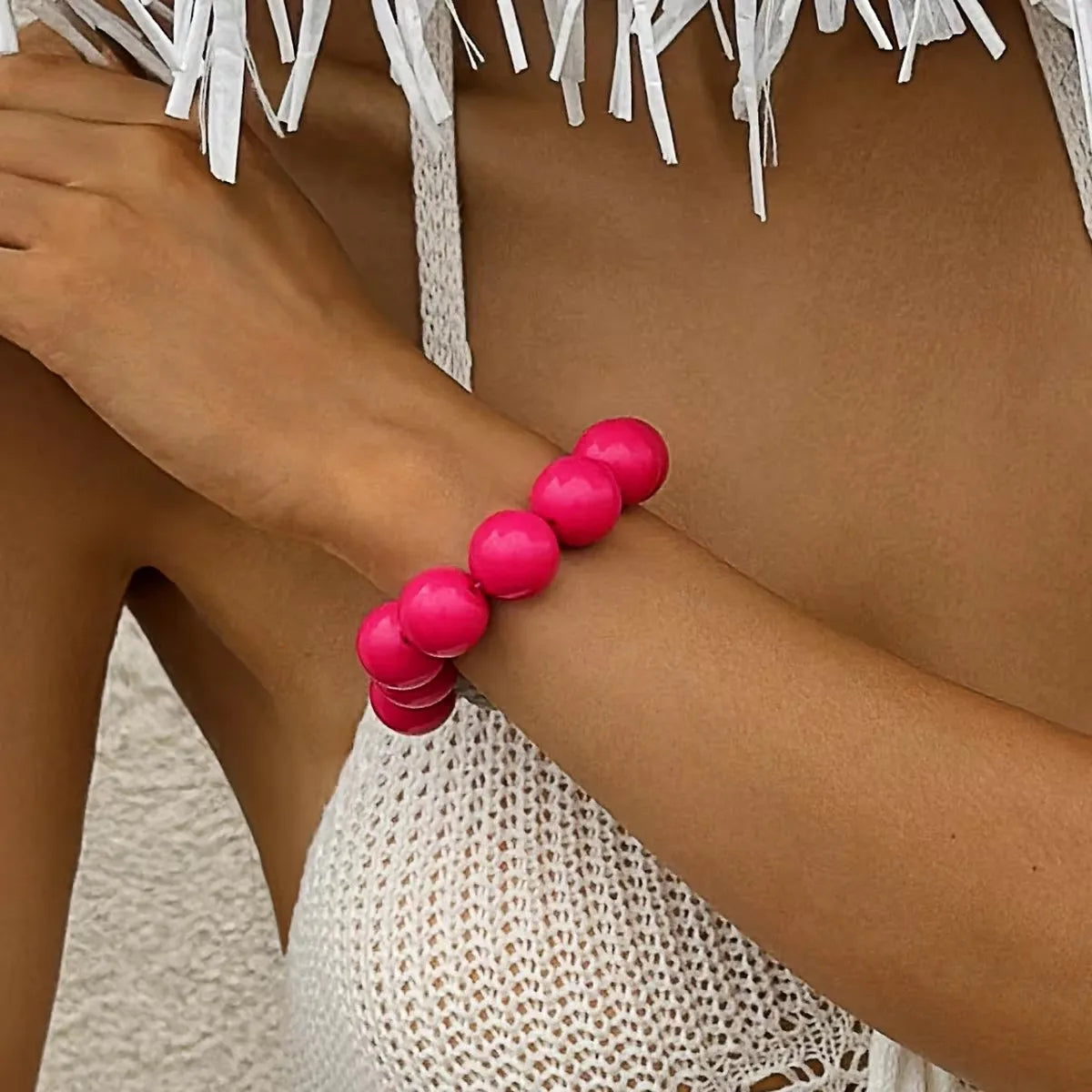 Pulsera de Cuentas de Colores para Mujer rosa