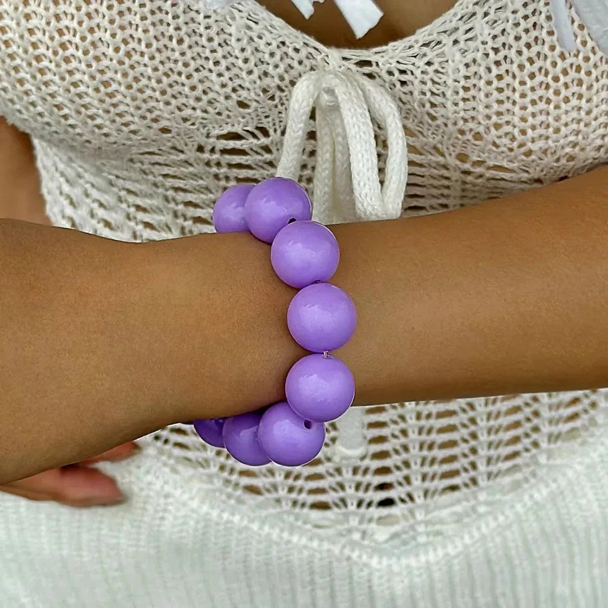 Pulsera de Cuentas de Colores para Mujer violeta