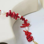 Pulsera de Piedra Coral y Perlas
