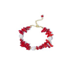 Pulsera de Piedra Coral y Perlas