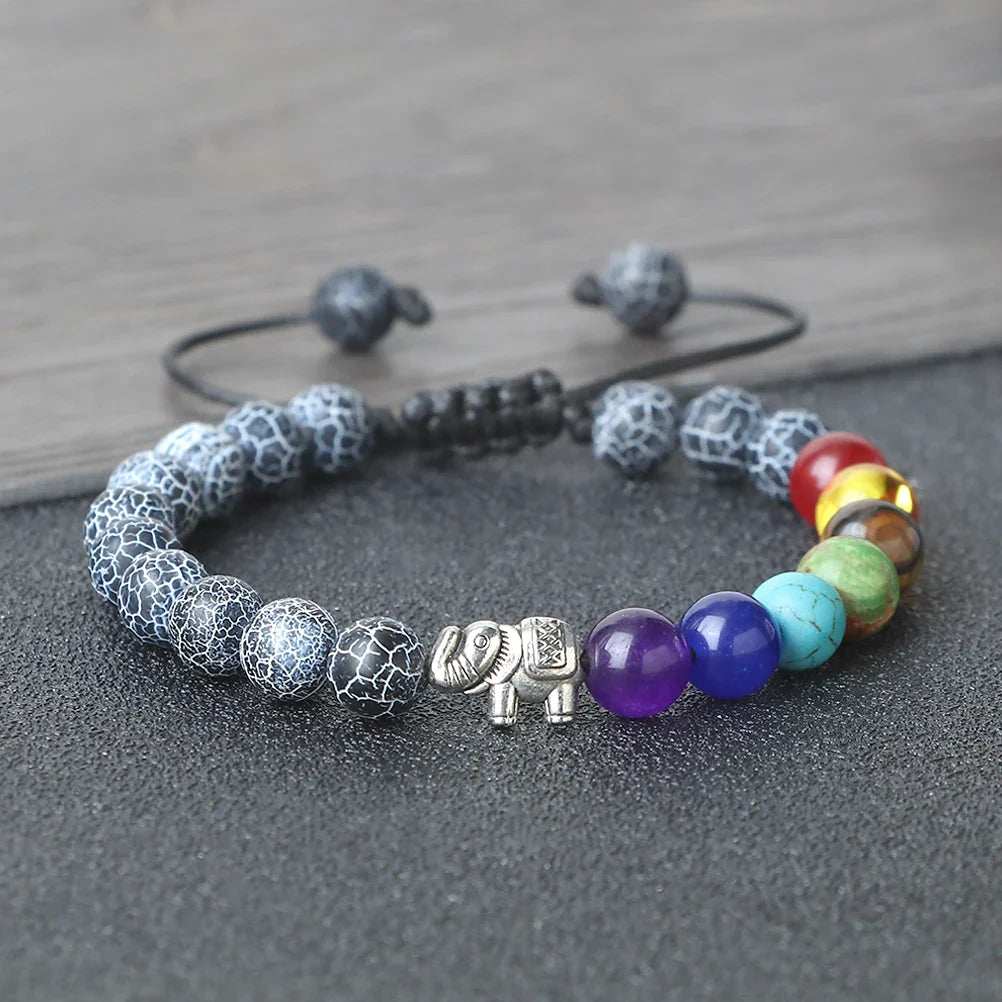 Pulsera de Piedras Naturales y Elefante 7 Chakras 11
