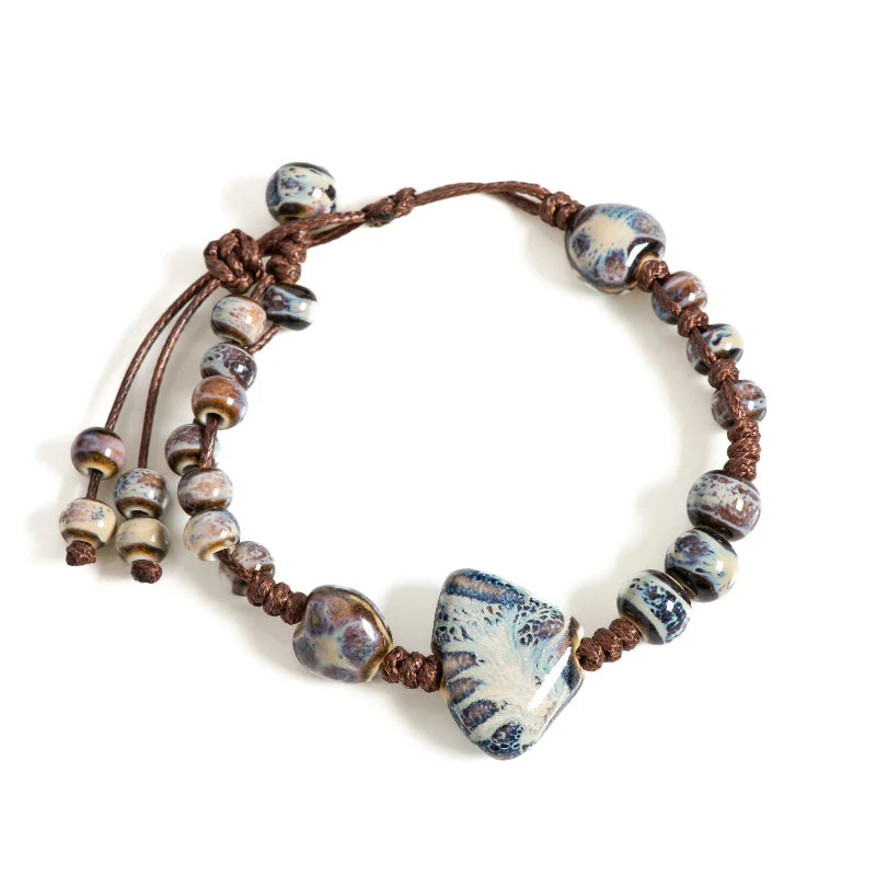 Pulsera Trenzada con Concha Azul
