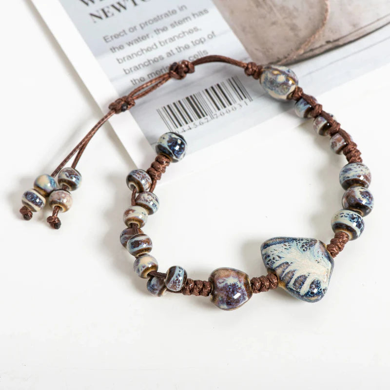 Pulsera Trenzada con Concha Azul