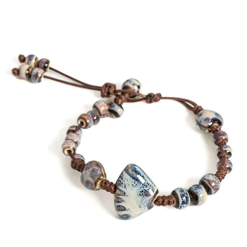 Pulsera Trenzada con Concha Azul