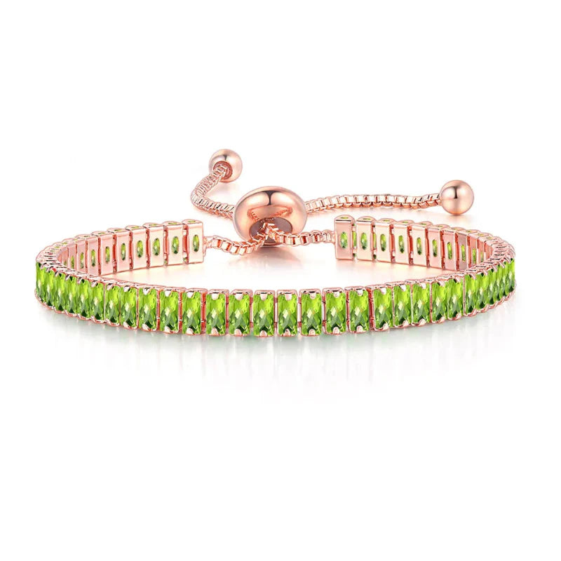 Pulsera con piedra de nacimiento de circonia de color