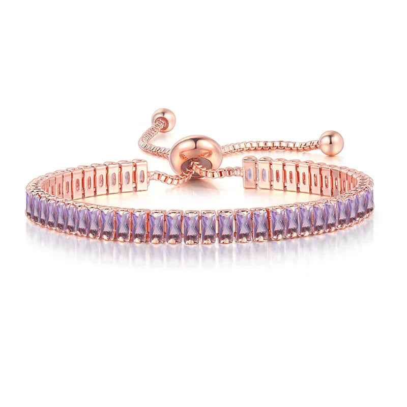 Pulsera con piedra de nacimiento de circonia de color