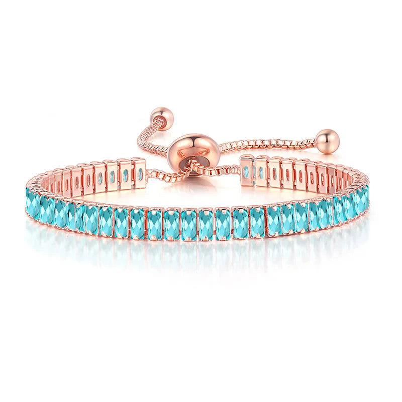 Pulsera con piedra de nacimiento de circonia de color