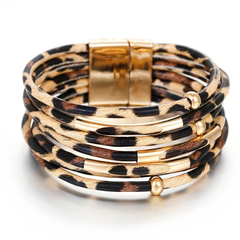 Pulsera Étnica Multicapa Leopardo 2