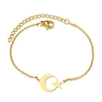 Pulsera Estrella y Luna oro