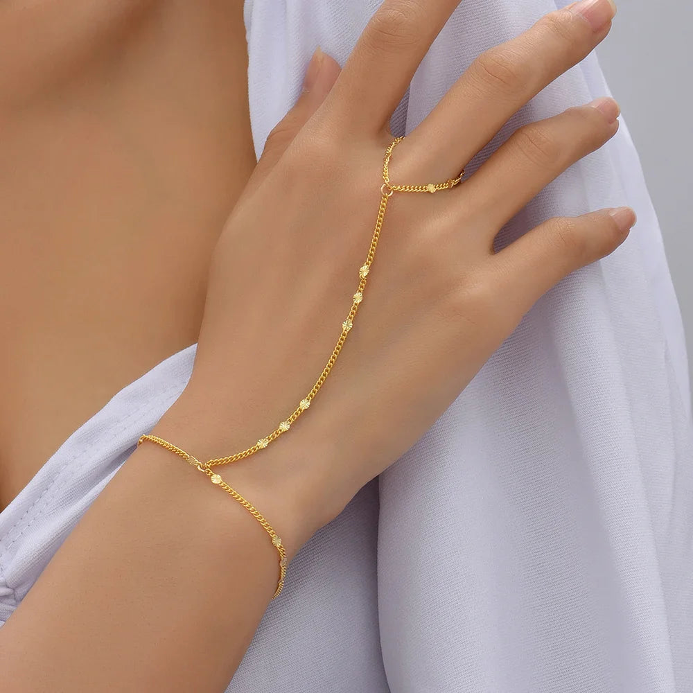 Pulsera de Mujer para la Mano Joya de Mujer Cadena Mano y Dedo