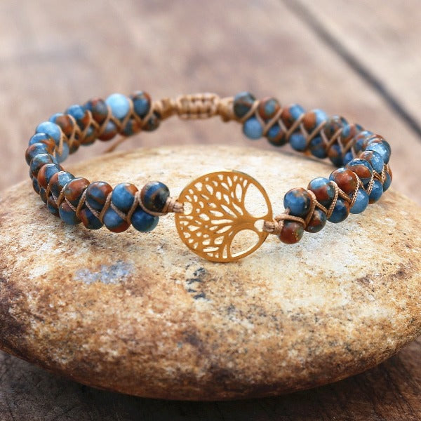 Pulsera Mujer Piedra Natural Violeta Árbol de la Vida