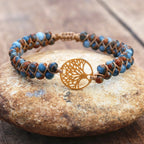 Pulsera Mujer Piedra Natural Violeta Árbol de la Vida