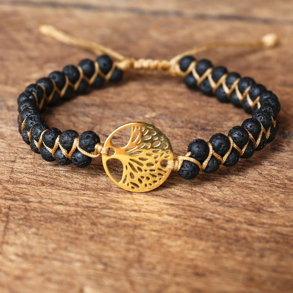 Pulsera Mujer Piedra Natural Violeta Árbol de la Vida