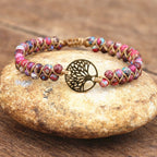 Pulsera Mujer Piedra Natural Violeta Árbol de la Vida
