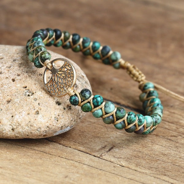 Pulsera Mujer Piedra Natural Violeta Árbol de la Vida