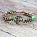 Pulsera Mujer Piedra Natural Violeta Árbol de la Vida