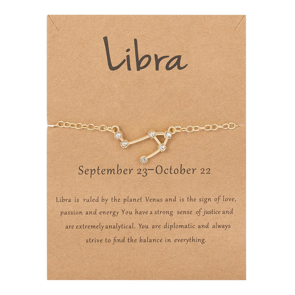 Pulsera Mujer Signo del Zodiaco 12 Constelaciones libra