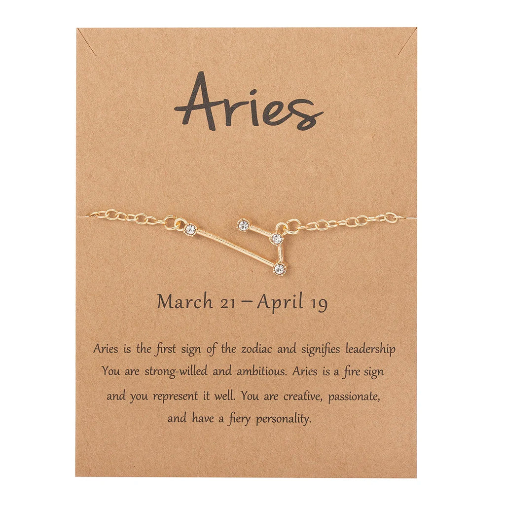 Pulsera Mujer Signo del Zodiaco 12 Constelaciones aries