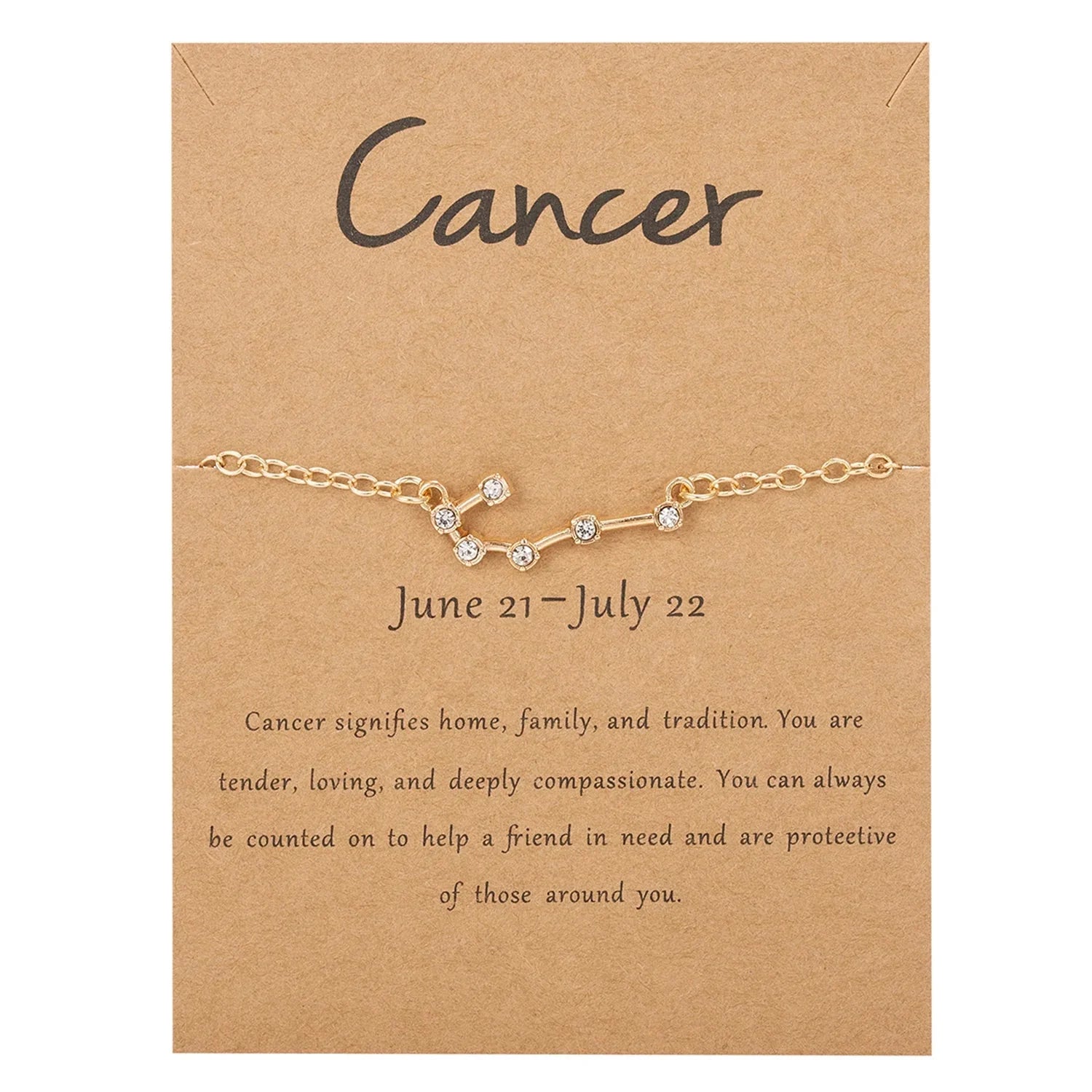 Pulsera Mujer Signo del Zodiaco 12 Constelaciones cáncer