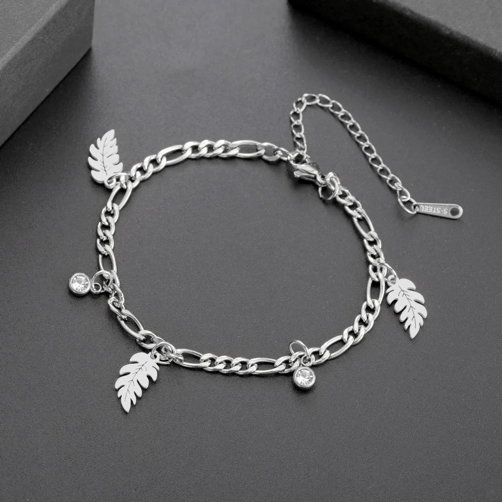 Pulsera Hoja de Palma y Circonio