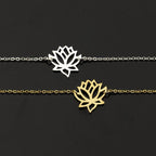 Pulsera Flor de Loto Plata - Oro - Cobre