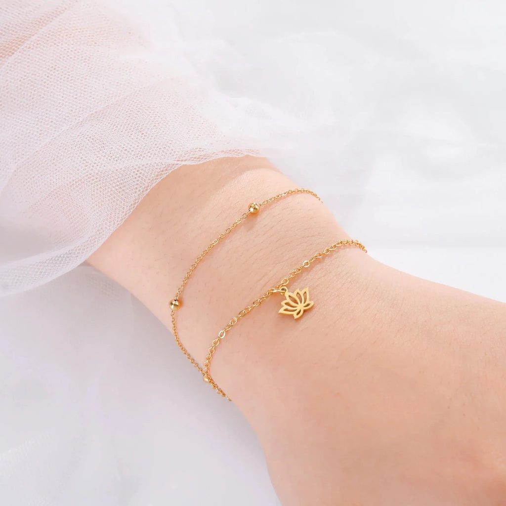 Pulsera Flor de Loto Mujer Esclava oro