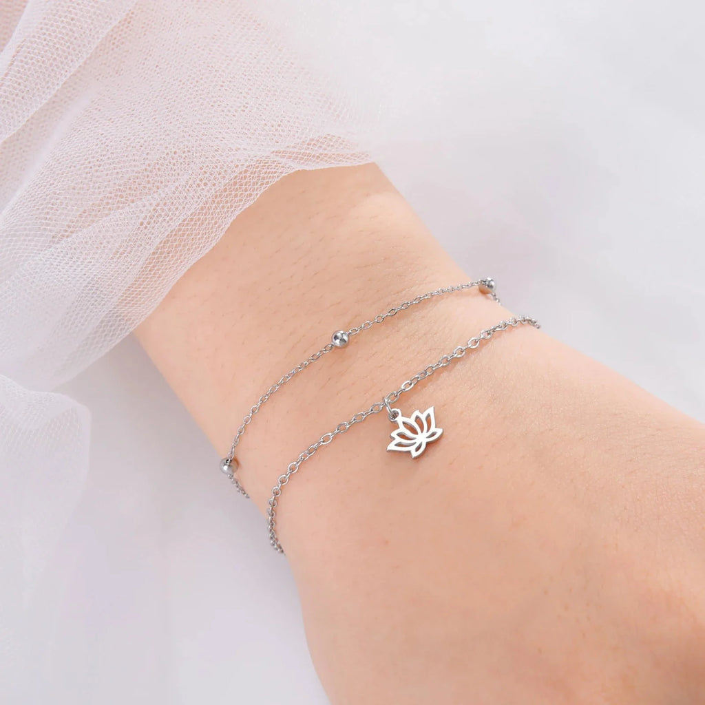 Pulsera Flor de Loto Mujer Esclava plata