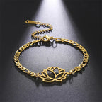 Pulsera Flor de Loto Mujer oro